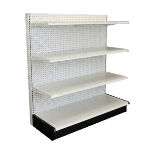 White Gondola Shelving Wall Starter Unit | 3 Shelves