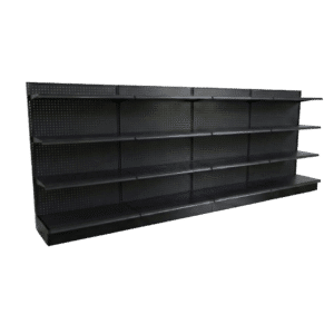 Black Gondola Wall Shelving Starter Unit | 4 Rows