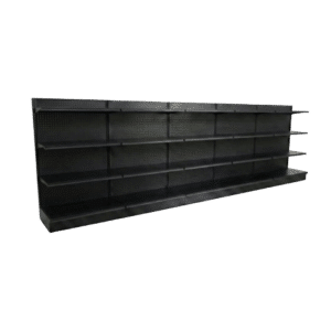 Black Gondola Wall Shelving Starter Unit | 5 Rows
