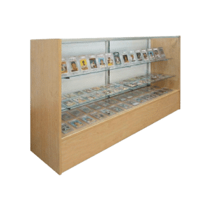 70" Maple Countertop Sports Card Display Case | Full Vision