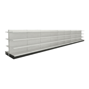 White Double Sided Gondola Shelving Starter Unit | 8 Rows