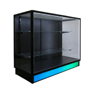 48" Black Extra Vision Display Case | Black Back with RGB Base