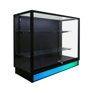 48"  Front Facing Black Extra Vision Display Case with RGB Base