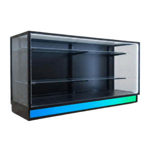 70" Black Extra Vision Display Case | Black Back with RGB Base