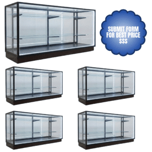 70" Black Extra Vision Wholesale Display Cases | Mirror Back