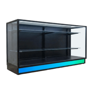 70" Black Extra Vision Display Case | Black Back with RGB Base
