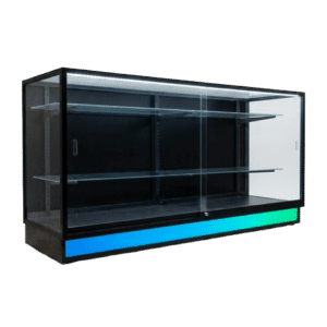 70" Black Front Facing Extra Vision Display Case with RGB Base