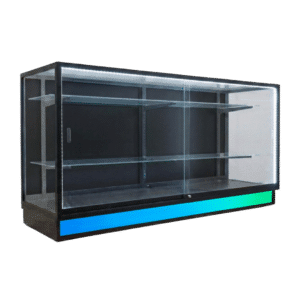 70" Black Front Facing Extra Vision Display Case with RGB Base