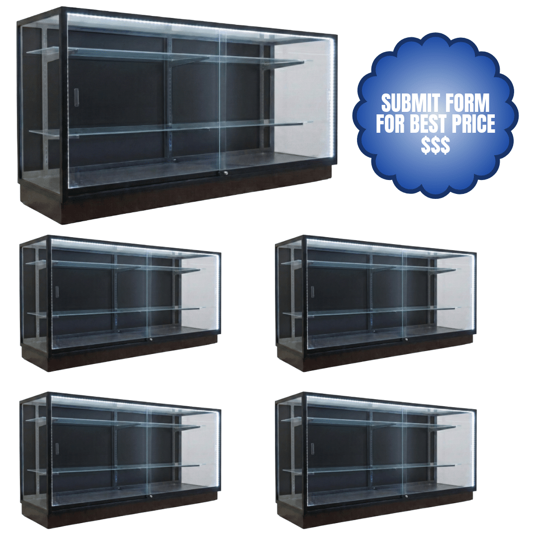 70" Black Front Facing Wholesale Display Cases | Extra Vision