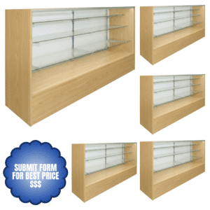 70" Full Vision Maple Wholesale Display Cases