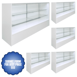 70" Full Vision White Wholesale Display Cases