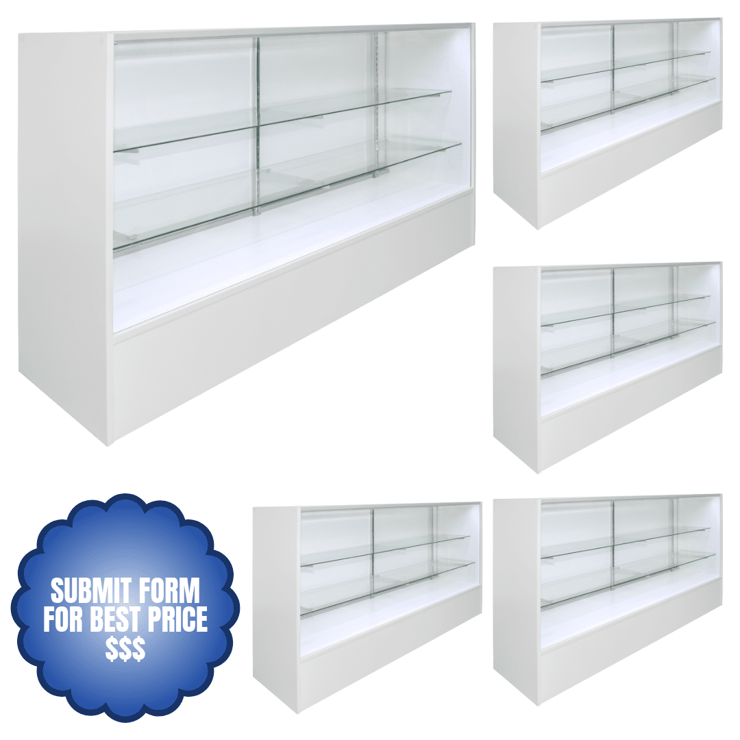 70" Full Vision White Wholesale Display Cases