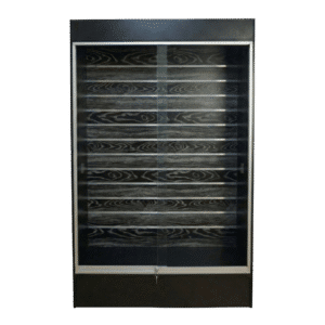 78" Black Woodgrain Slatwall Backed Wall Display Case