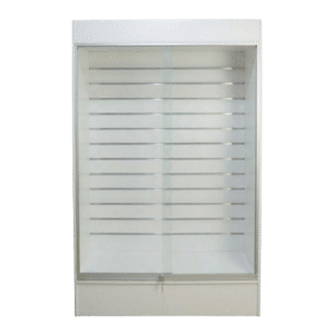 78" White Slatwall Backed Wall Display Case