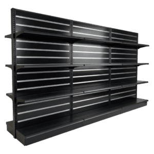 Slatwall Backed Gondola Shelving