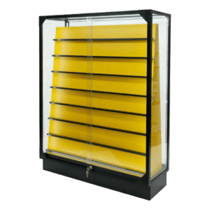 Double Sided Sports Card Display Case | Black with Yellow Insert | with LED
