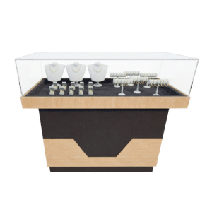 Gray & Maple Wood Jewelry Display Case