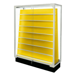 Double Sided Sports Card Display Case | White with Yellow Insert | with LED