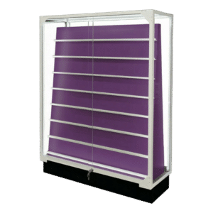 Double Sided Sports Card Display Case | White with Purple Insert | with LED