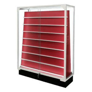 Double Sided Sports Card Display Case | White with Red Insert | with LED
