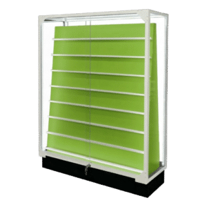 Double Sided Sports Card Display Case | White with Green Insert | with LED