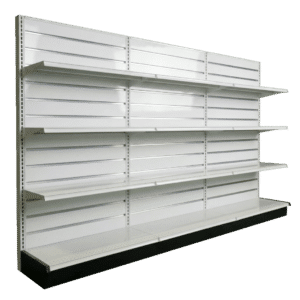 Slatwall Backed Gondola Wall Shelving