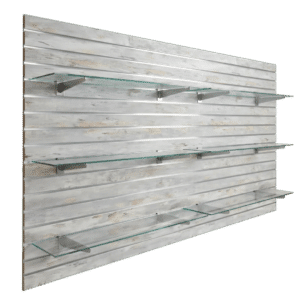 Barnwood Slatwall Panel Shelving Bundle | 6 Shelves
