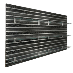 Black Woodgrain Slatwall Panel Shelving Bundle | 6 Shelves