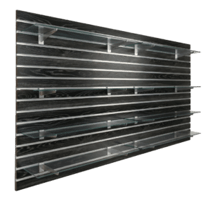 Black Woodgrain Slatwall Panel Shelving Bundle