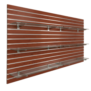 Cherry Slatwall Panel Shelving Bundle | 6 Shelves