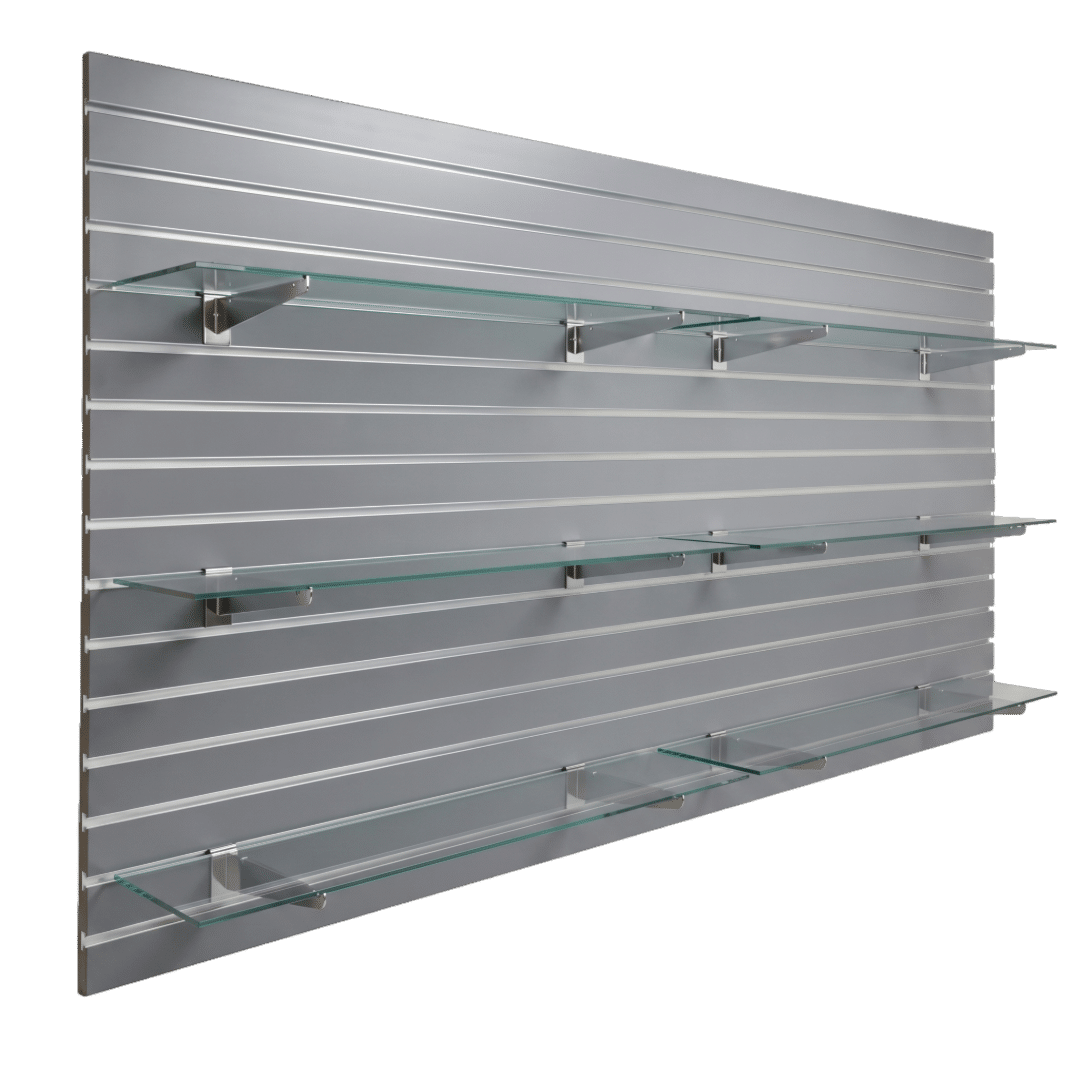 Gray Slatwall Panel Shelving Bundle