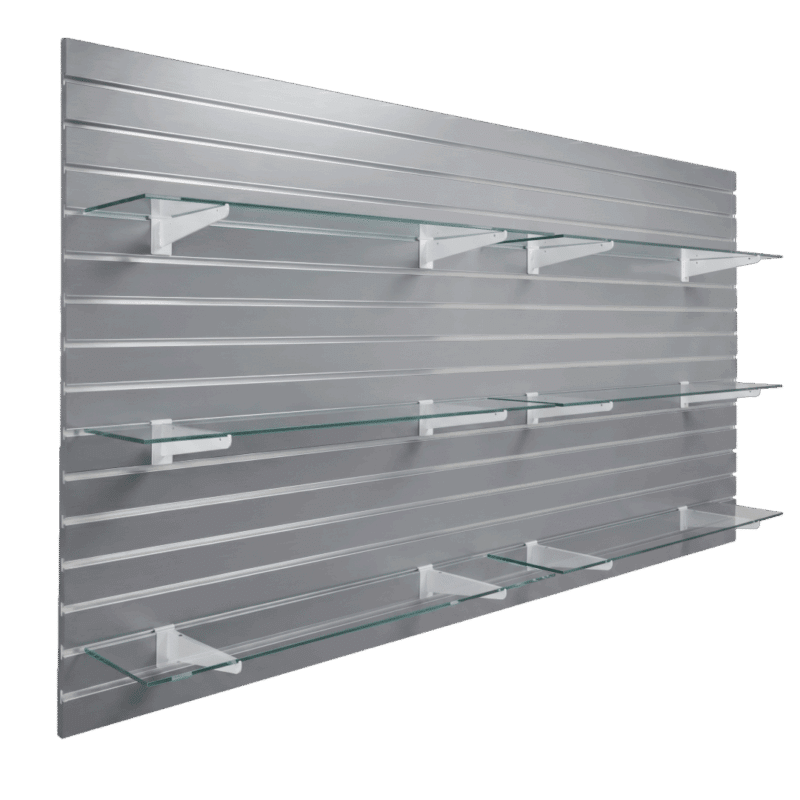 Callac Shelf Gray Slatwall Panel Shelving Bundle | 6 Shelves
