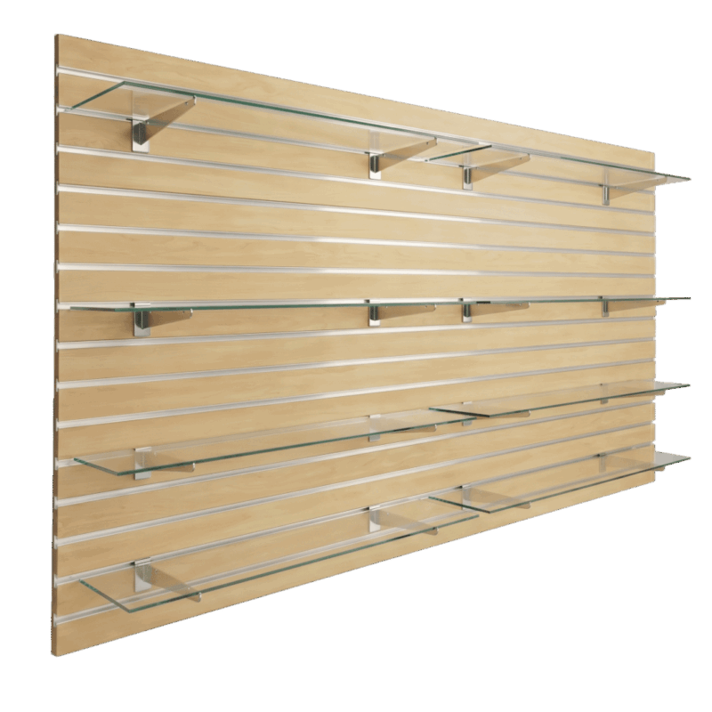 Maple Slatwall Panel Shelving Bundle | 8 Shelves