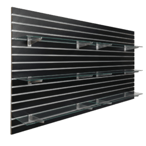 Matte Black Slatwall Panel Shelving Bundle | 6 Shelves