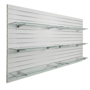 Matte White Slatwall Panel Shelving Bundle | 6 Shelves