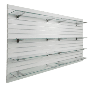Matte White Slatwall Panel Shelving Bundle