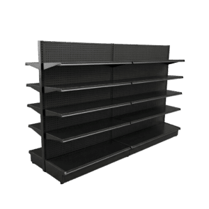 Black Double Sided Gondola Shelving Starter Unit | 2 Rows | Madix Compatible | 48" x 72"
