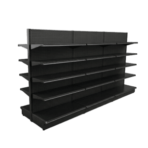 Black Double Sided Gondola Shelving Starter Unit | 3 Rows | Madix Compatible | 48" x 72"