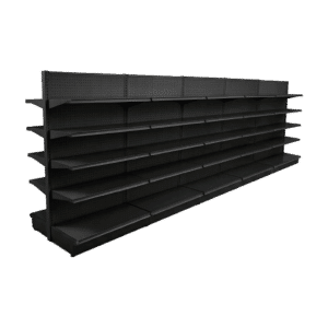 Black Double Sided Gondola Shelving Starter Unit | 5 Rows | Madix Compatible | 48" x 72"