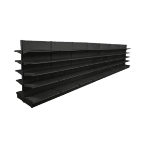 Black Double Sided Gondola Shelving Starter Unit | 7 Rows | Madix Compatible | 48" x 72"