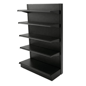 Gondola Shelving End Cap with 4 Shelves | Black | Madix Compatible | 36" x 72"
