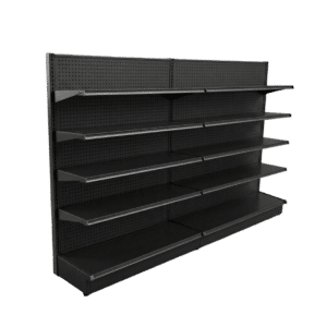 Black Gondola Wall Shelving Starter Unit | 2 Rows | Madix Compatible | 48" x 72"
