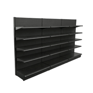 Black Gondola Wall Shelving Starter Unit | 3 Rows | Madix Compatible | 48" x 72"