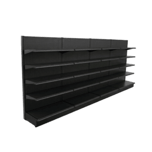 Black Gondola Wall Shelving Starter Unit | 4 Rows | Madix Compatible | 48" x 72"