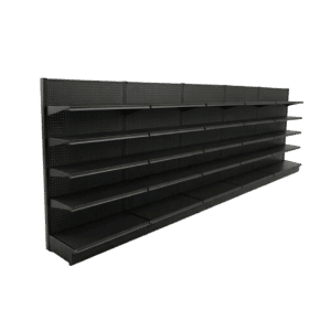 Black Gondola Wall Shelving Starter Unit | 5 Rows | Madix Compatible | 48" x 72"