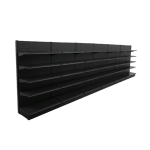 Black Gondola Wall Shelving Starter Unit | 6 Rows | Madix Compatible | 48" x 72"