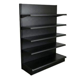 Black Gondola Wall Shelving Starter Unit | 4 Shelves | Madix Compatible | 48" x 72"
