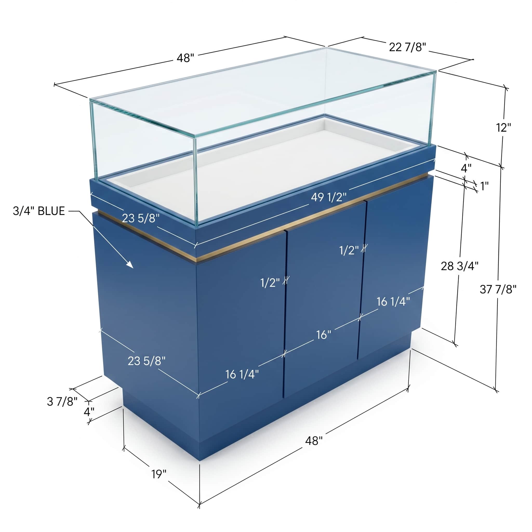 Blue and Gold Jewelry Display Case - Image 5