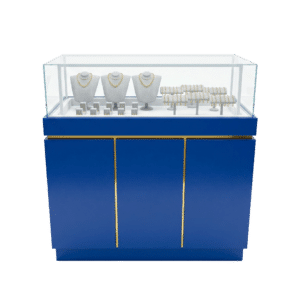 Blue and Gold Jewelry Display Case