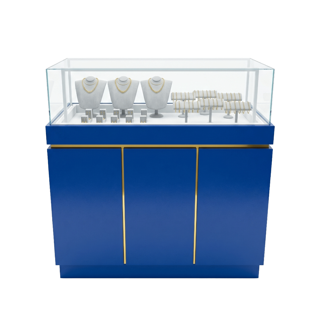 Blue and Gold Jewelry Display Case